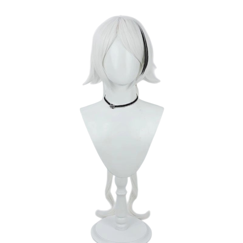 Arknights Ttomimi Cosplay Wig - Pure White to Black Ombre 5★ Caster Wig with Realistic Scalp Line - Handmade in California