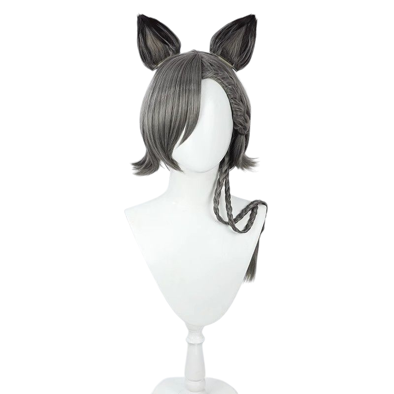 Arknights Specter the Unyielding Cosplay Wig - Short Gray Hairstyle with Integrated Ears for Meloetta Event - Arknights Reunion Skin