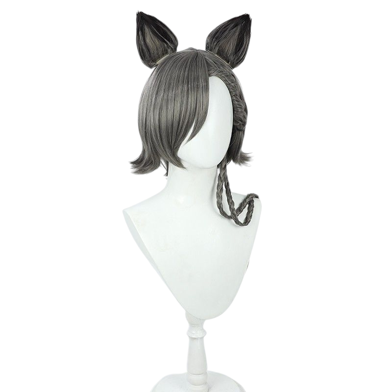 Arknights Specter the Unyielding Cosplay Wig - Short Gray Hairstyle with Integrated Ears for Meloetta Event - Arknights Reunion Skin