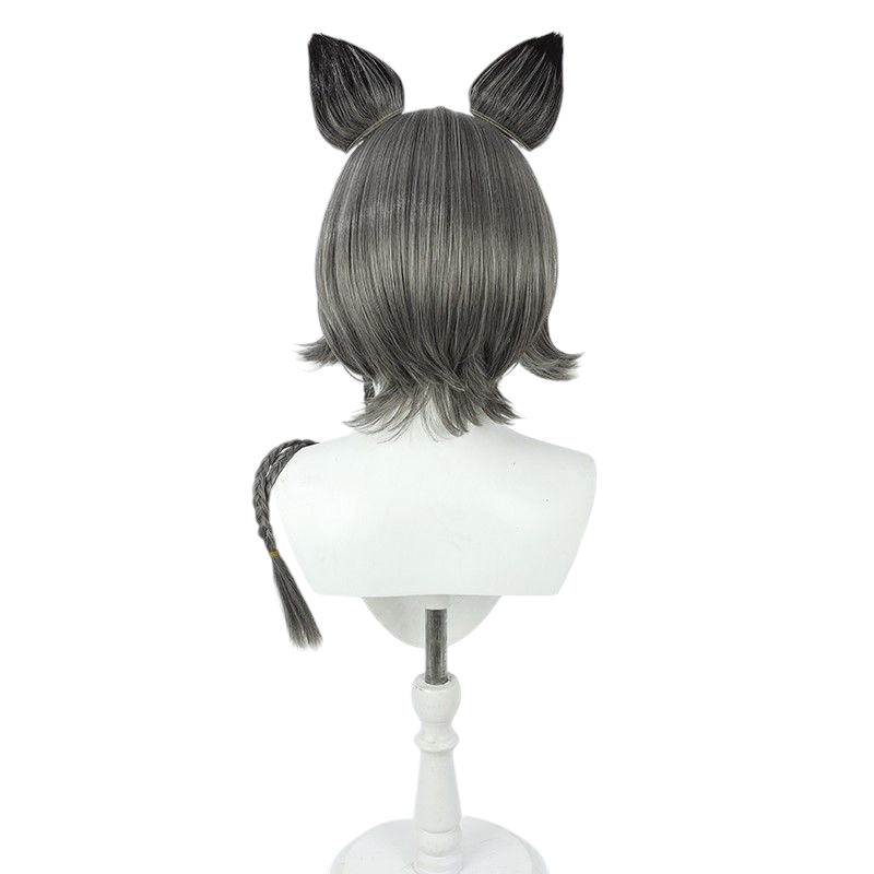 Arknights Specter the Unyielding Cosplay Wig - Short Gray Hairstyle with Integrated Ears for Meloetta Event - Arknights Reunion Skin