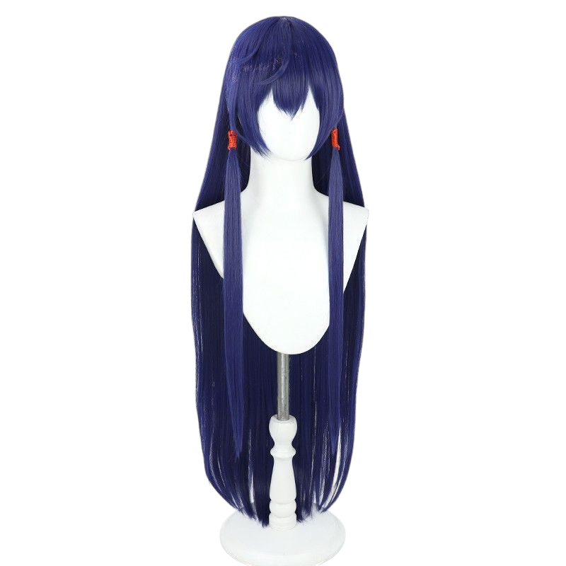 Arknights Holiday Cheer Chen Cosplay Wig - Vibrant Blue Long Hair for Wanqing Mountain Skin - Arknights Summer Vacation Chen Look