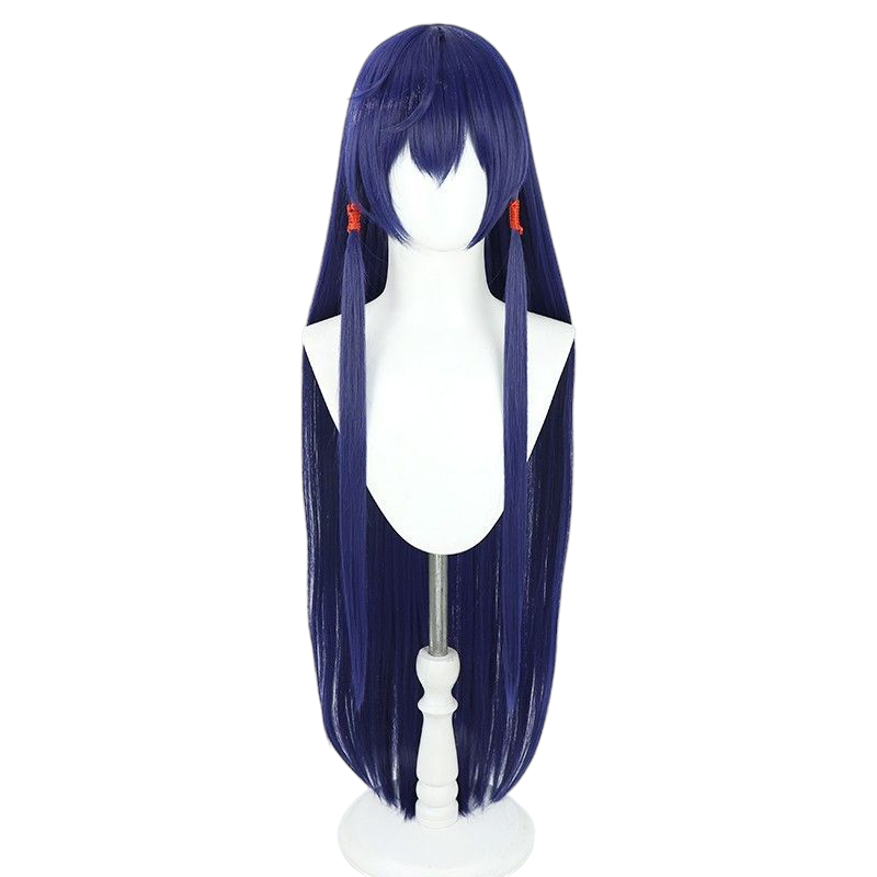 Arknights Holiday Cheer Chen Cosplay Wig - Vibrant Blue Long Hair for Wanqing Mountain Skin - Arknights Summer Vacation Chen Look