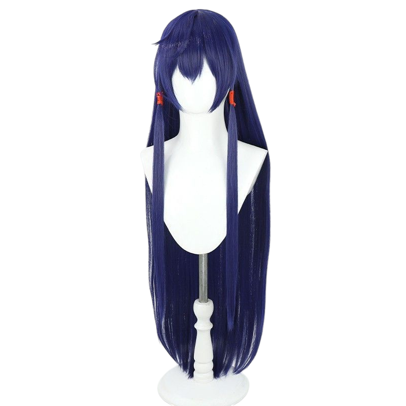 Arknights Holiday Cheer Chen Cosplay Wig - Vibrant Blue Long Hair for Wanqing Mountain Skin - Arknights Summer Vacation Chen Look