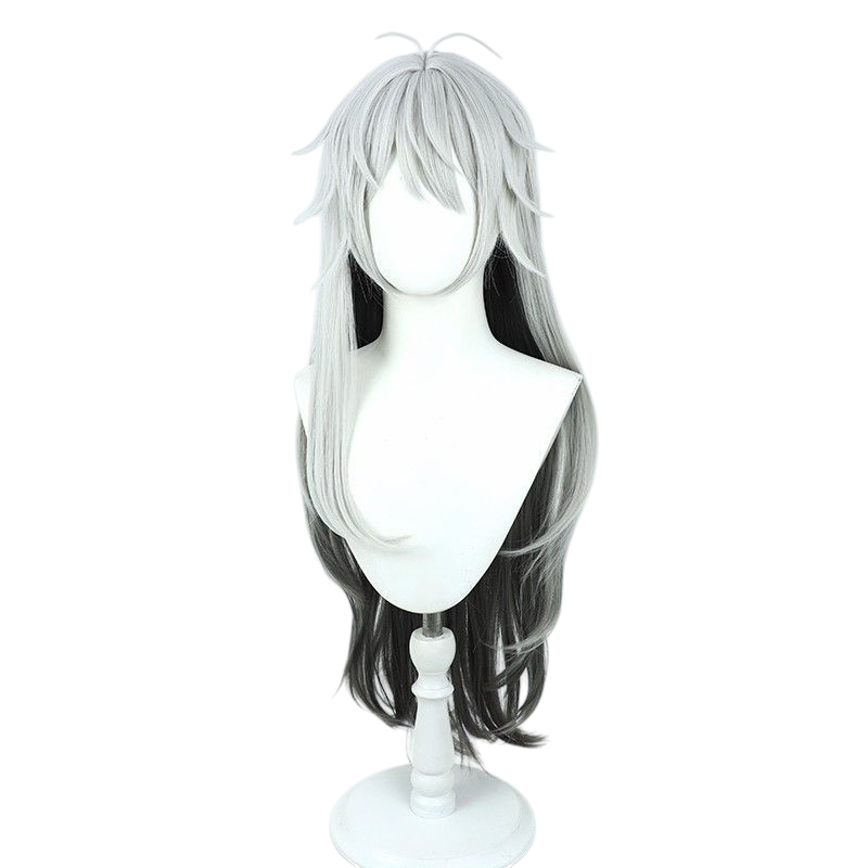Arknights Lappland Cosplay Wig - Silver Gray Ombre Long Hair with Realistic Scalp - Sidero Operator Look from Arknights