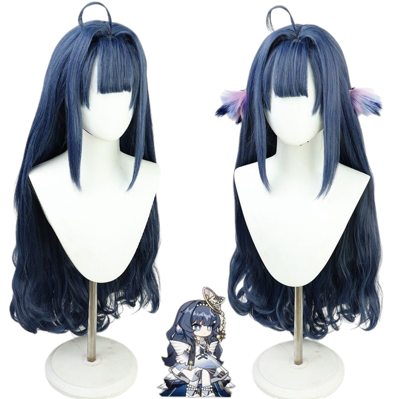 Arknights Ceobe Cosplay Wig - Voluminous Yordle-Style Cobalt Blue Hair for Stellar Flare Skin - Arknights X Seekers Collaboration