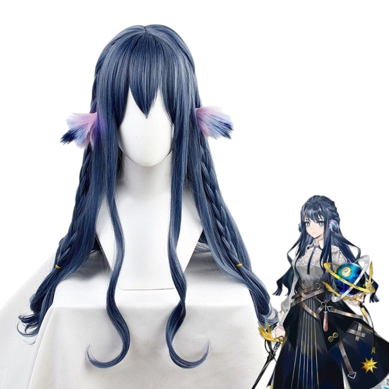 Arknights Ceobe Cosplay Wig - Voluminous Yordle-Style Cobalt Blue Hair for Stellar Flare Skin - Arknights X Seekers Collaboration