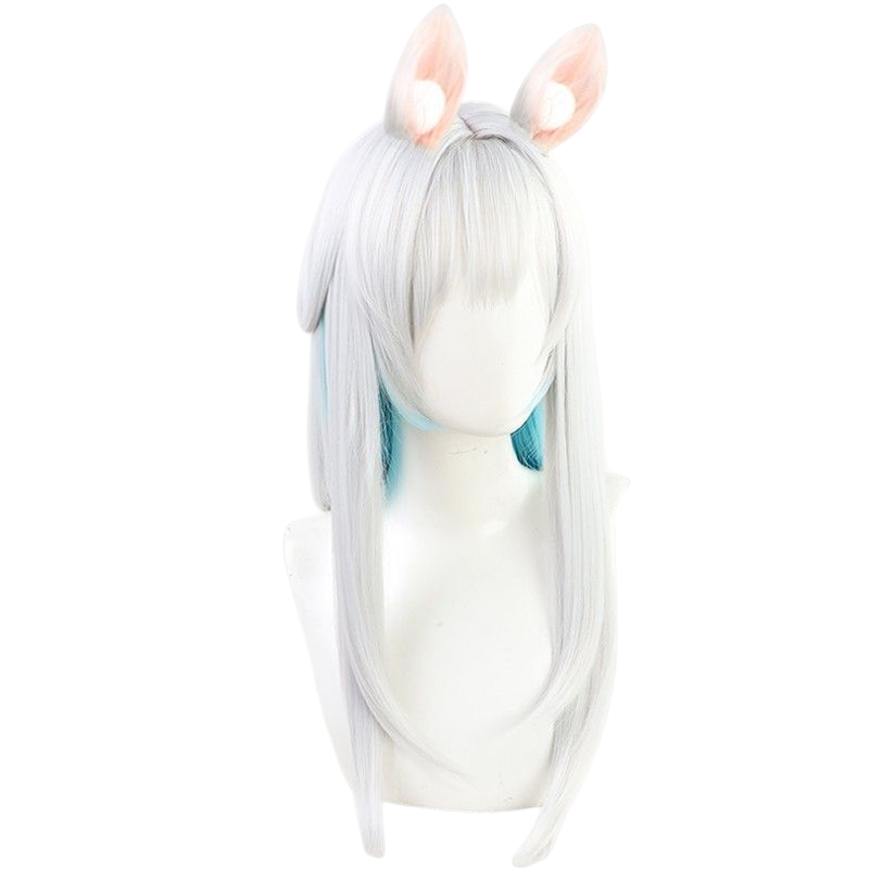 Arknights Myrtle Cosplay Wig - Sixth Chapter Main Character Wig with Pink-Green Highlights and Integrated Bunny Ears - Arknights Operator Hair