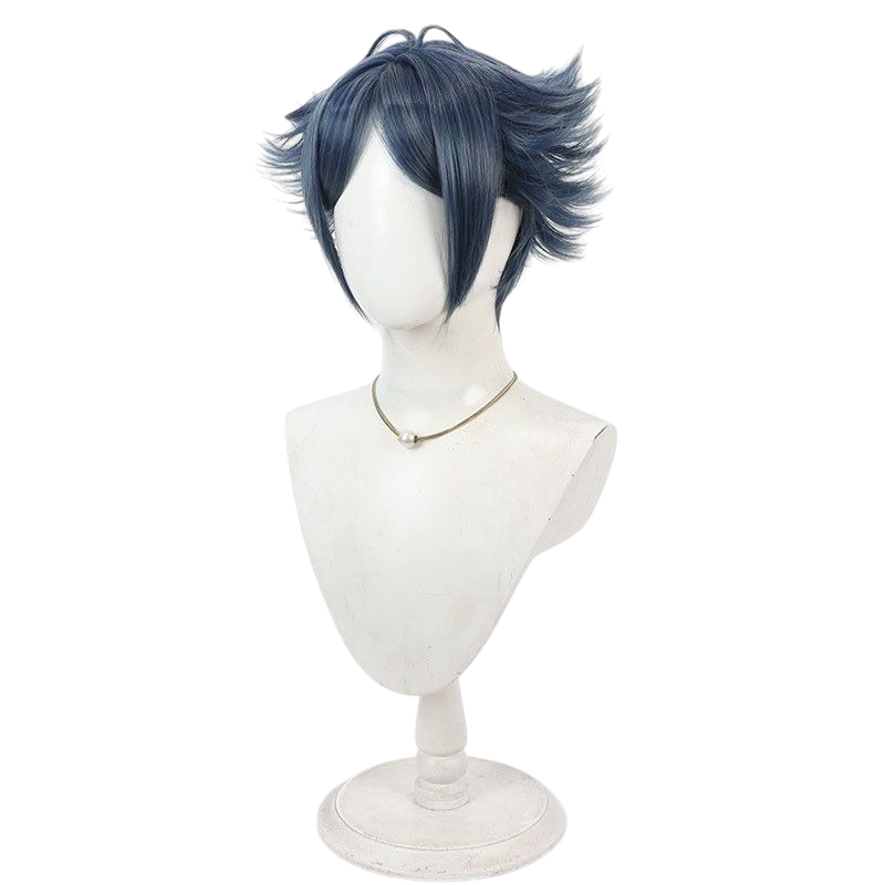 Arknights Zuo Le Cosplay Wig - Layered Ash-Blue Texturized Cut with Reverse Flip and Natural Scalp - Specialist Operator Hair