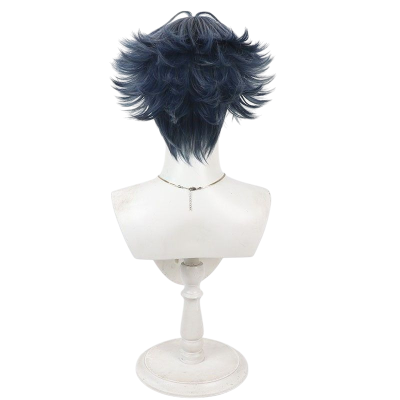 Arknights Zuo Le Cosplay Wig - Layered Ash-Blue Texturized Cut with Reverse Flip and Natural Scalp - Specialist Operator Hair