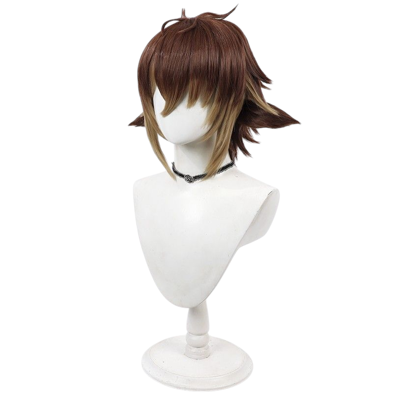 Arknights Bison Cosplay Wig - Texturized Reverse Flip with Ears and Blue-Black Highlights - BISON Reunion Operator Hair