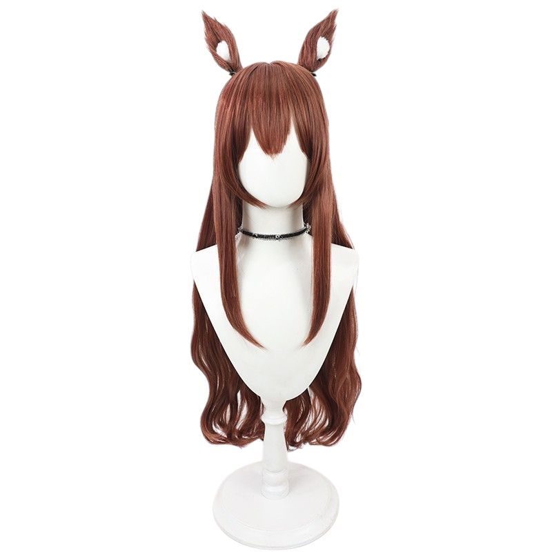 Arknights Franka Cosplay Wig - Integrated Ears for 5★ Guard Operator - Reddish-Brown Short Hair with Flipped Ends