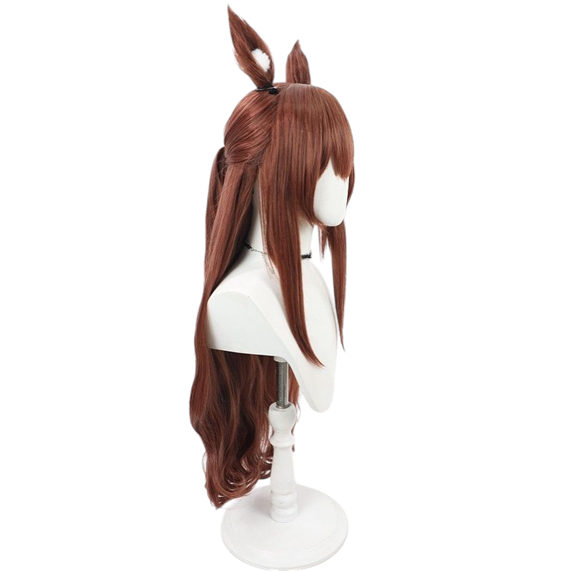 Arknights Franka Cosplay Wig - Integrated Ears for 5★ Guard Operator - Reddish-Brown Short Hair with Flipped Ends