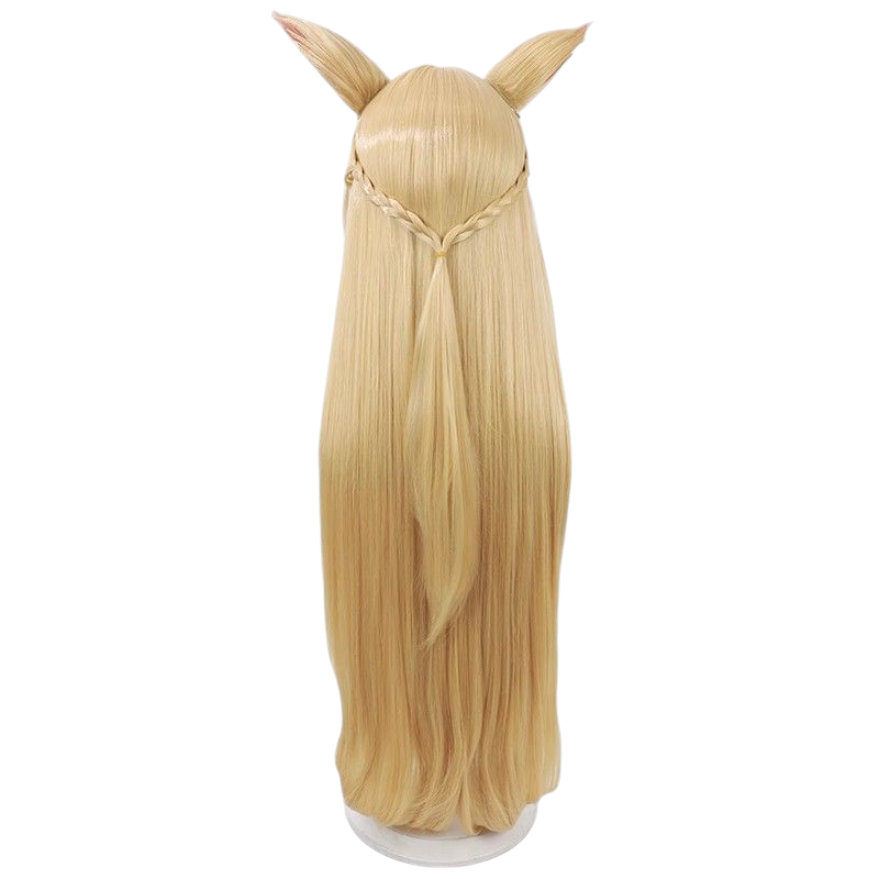 Arknights Horn Cosplay Wig - Realistic Scalp Wig for Rita Skalmandros - Sidero Horn Long Blonde Hair