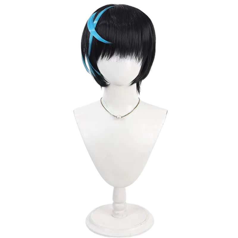 Guilty Gear Strive UNIKA Cosplay Wig - Jet Black Short Hair for Dual Indicator Protagonist - Anime Fighting Game Wig