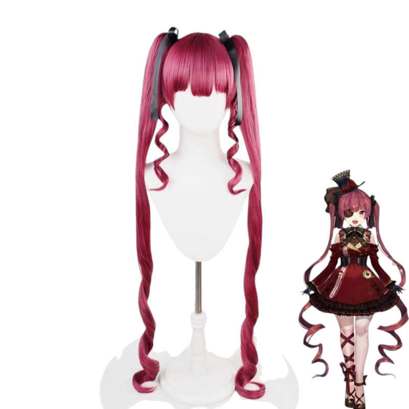 VTuber Captain Marine Cosplay Wig - Vibrant Red Anime Hair in Multiple Styles - Hololive EN Virtual Idol Wig - FEVERCOS