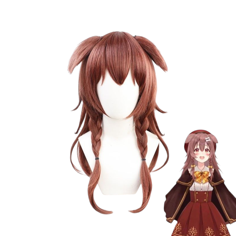 VTuber Inuyama Tamaki Cosplay Wig - Brown Ears and Detachable Tail - Nijisanji EN Virtual YouTuber Hair - FEVERCOS
