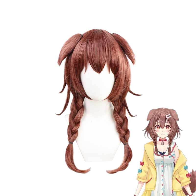 VTuber Inuyama Tamaki Cosplay Wig - Brown Ears and Detachable Tail - Nijisanji EN Virtual YouTuber Hair - FEVERCOS