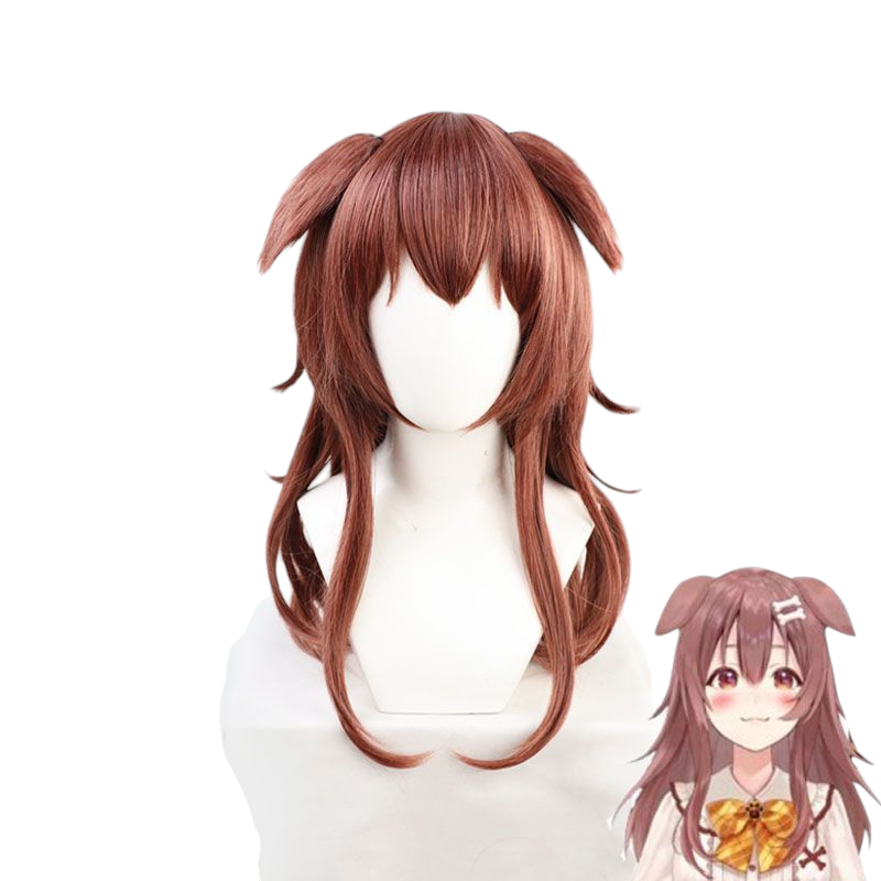 VTuber Inuyama Tamaki Cosplay Wig - Brown Ears and Detachable Tail - Nijisanji EN Virtual YouTuber Hair - FEVERCOS