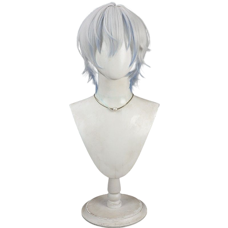 NIJISANJI EN Kaelix Debonair Cosplay Wig - Silver-Blonde Long Flowing Hair - Rainbow Society Virtual Streamer Wig - FEVERCOS
