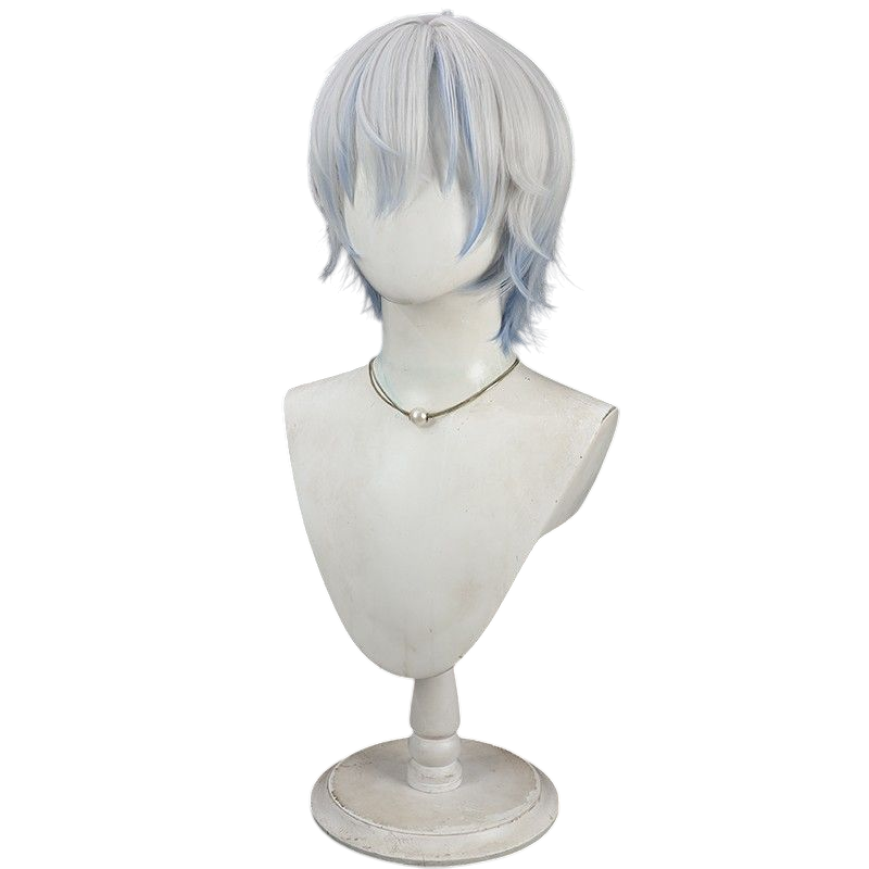 NIJISANJI EN Kaelix Debonair Cosplay Wig - Silver-Blonde Long Flowing Hair - Rainbow Society Virtual Streamer Wig - FEVERCOS