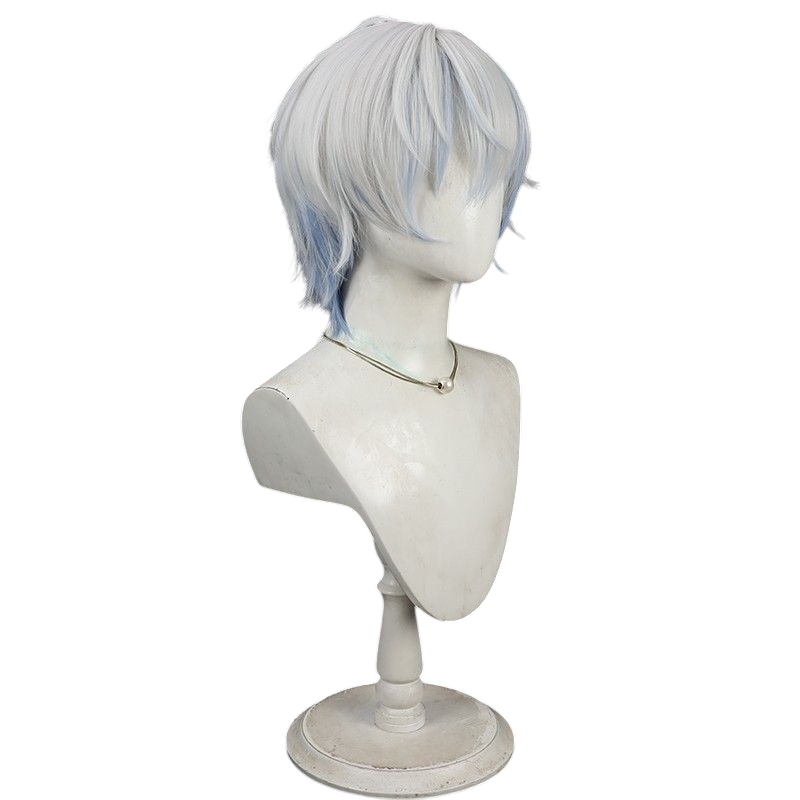 NIJISANJI EN Kaelix Debonair Cosplay Wig - Silver-Blonde Long Flowing Hair - Rainbow Society Virtual Streamer Wig - FEVERCOS