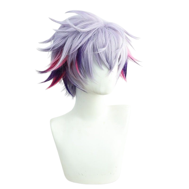 VTuber Minato Fuwa Cosplay Wig - Layered Reverse Flip with Highlights - Nijisanji EN Virtual Idol Hair - FEVERCOS
