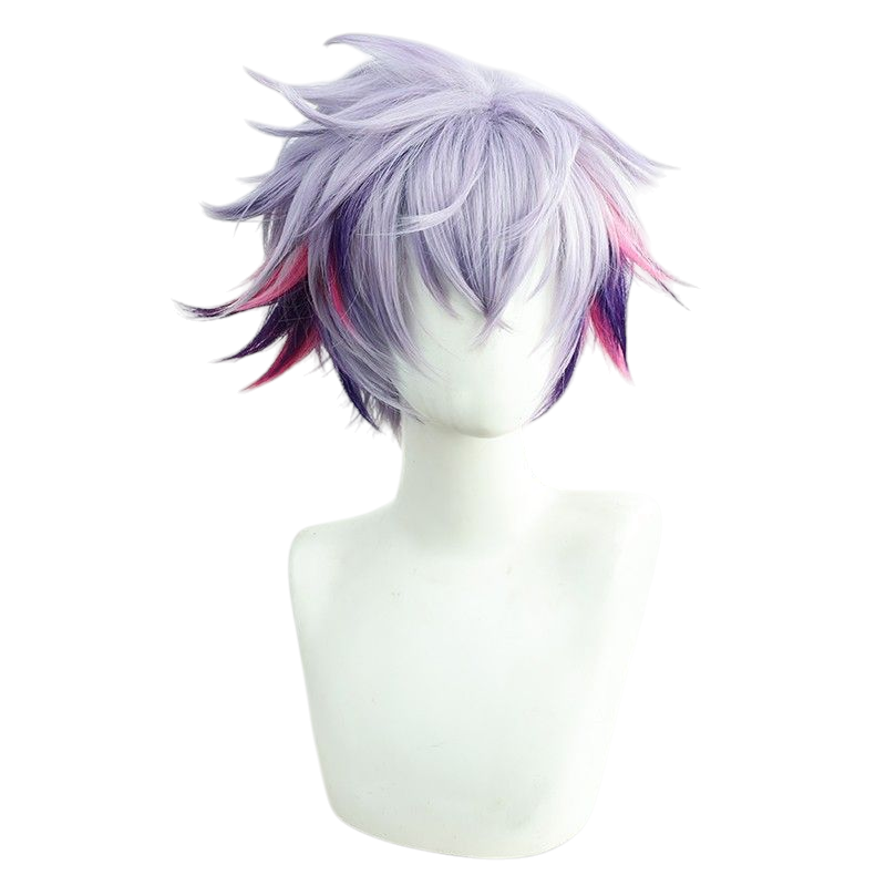 VTuber Minato Fuwa Cosplay Wig - Layered Reverse Flip with Highlights - Nijisanji EN Virtual Idol Hair - FEVERCOS