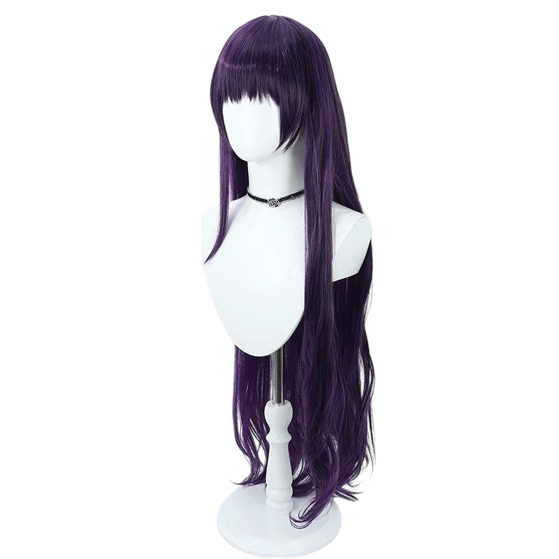 Lavender Project SEKAI Mayu Asahina Cosplay Wig - Long Straight Hair with Realistic Scalp - Colorful Stage Idol Wig