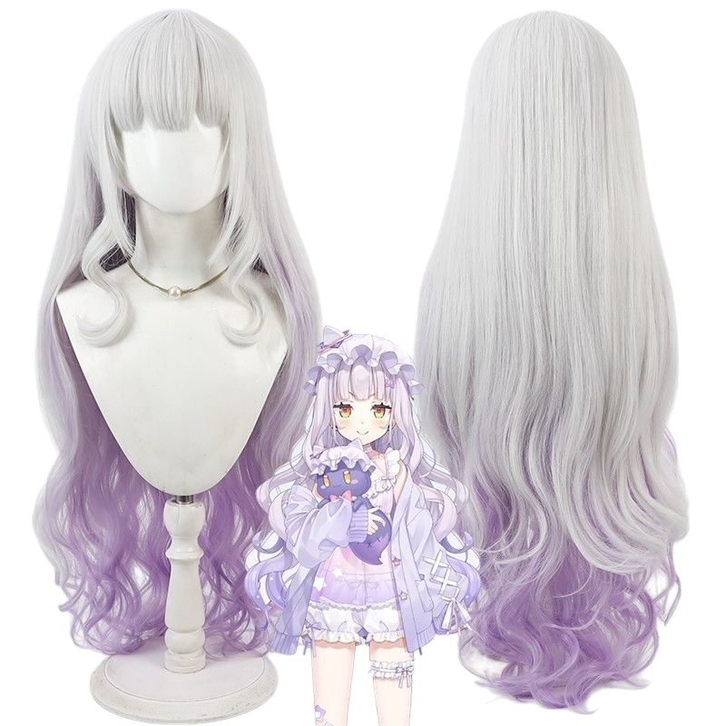 VTuber Shion Murasaki Cosplay Wig - Gradient Long Hair with Soft Waves - Hololive Purple Ombre Wig - FEVERCOS