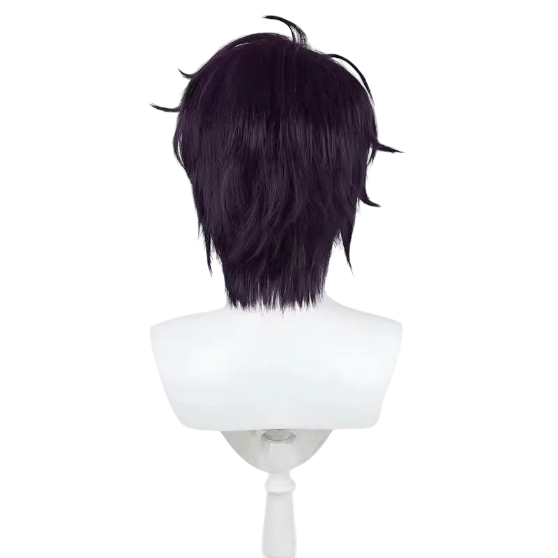 NIJISANJI VTuber Saezuru Kazutoku Cosplay Wig - Deep Purple Textured Top Hair