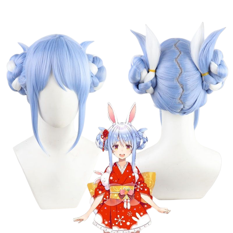 Hololive Usada Pekora Cosplay Wig - Bunny Ears with Detachable Props