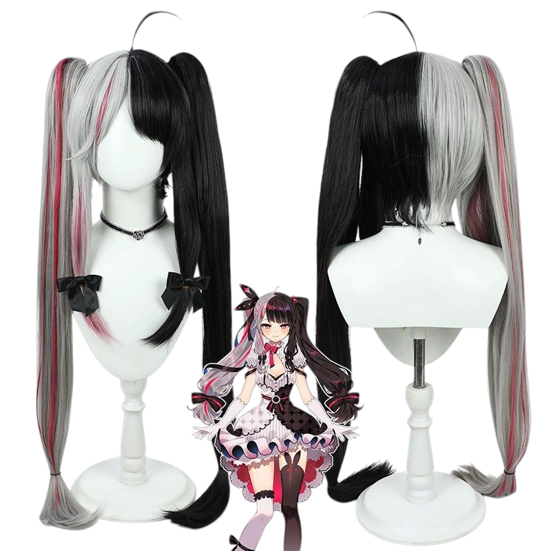 VTuber Yoru Rena Cosplay Wig - Dual-Tone Split Pack Hair with Detachable Sections