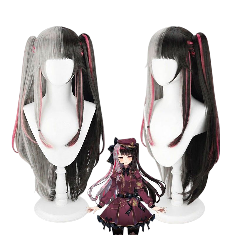 VTuber Yoru Rena Cosplay Wig - Dual-Tone Split Pack Hair with Detachable Sections