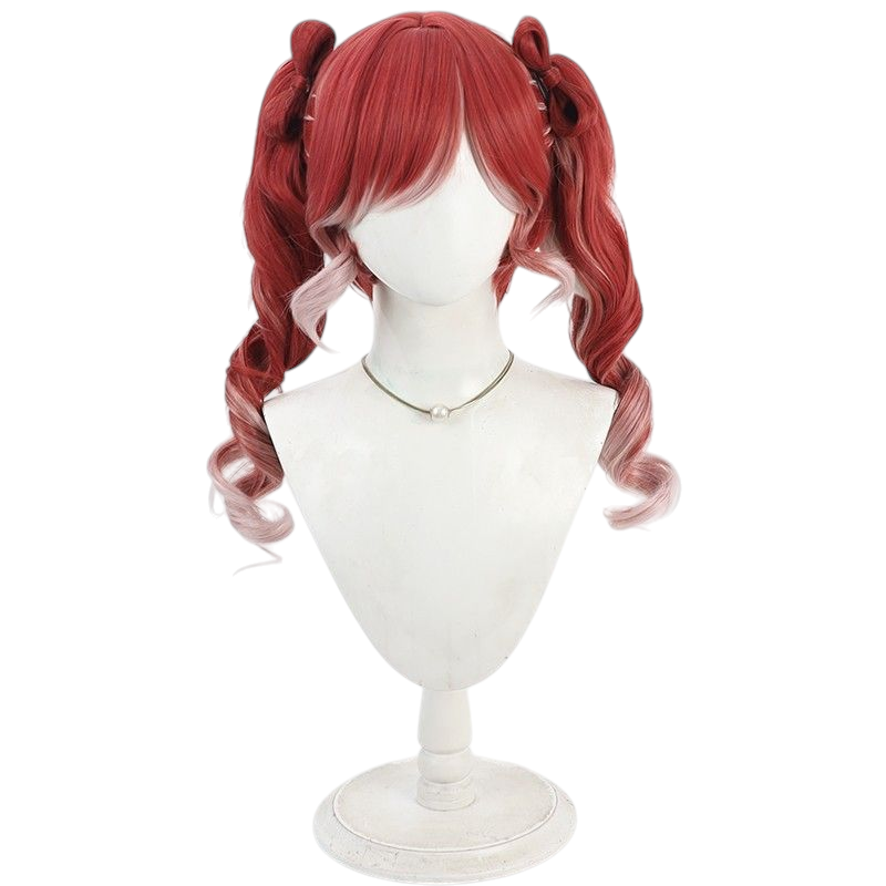VTuber Saotome Bell Cosplay Wig - Scalp Part with Detachable Ponytail & Butterfly