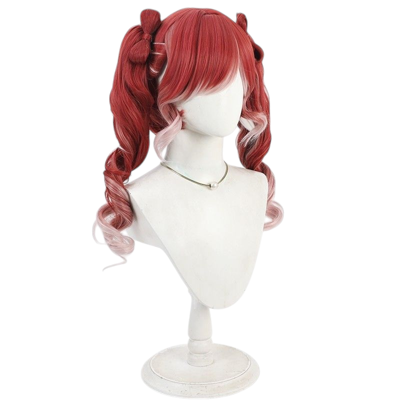 VTuber Saotome Bell Cosplay Wig - Scalp Part with Detachable Ponytail & Butterfly