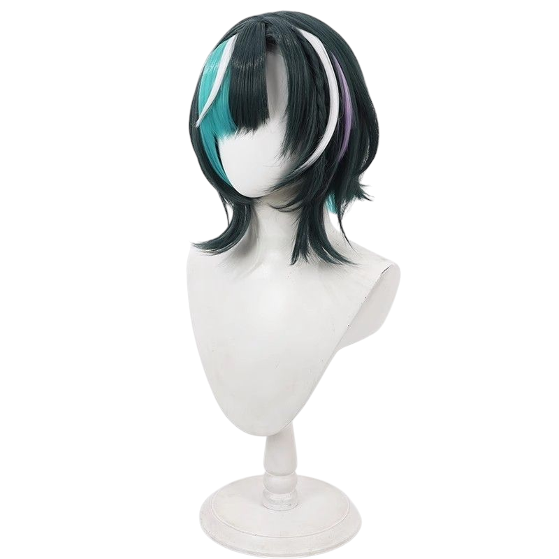 VTuber Sena Chihaya Cosplay Wig - Multi-Color Highlights with Scalp