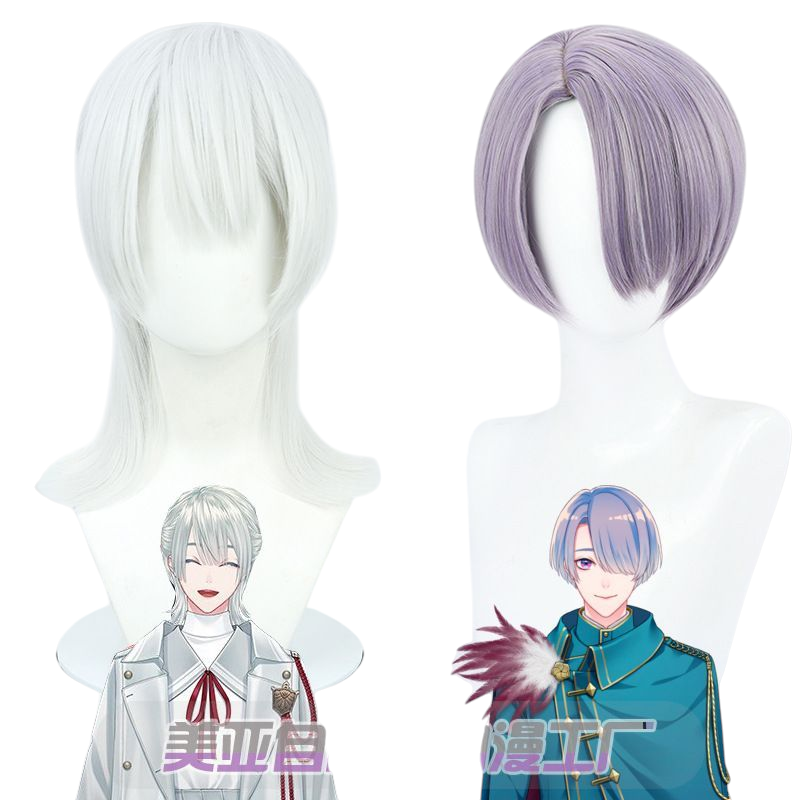 NIJISANJI Tsukasa Fujishiro Cosplay Wig - Gray Hair for Student Council