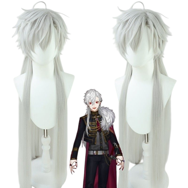 NIJISANJI Gamers Kuzuha Cosplay Wig - Silver Gray for Streamer