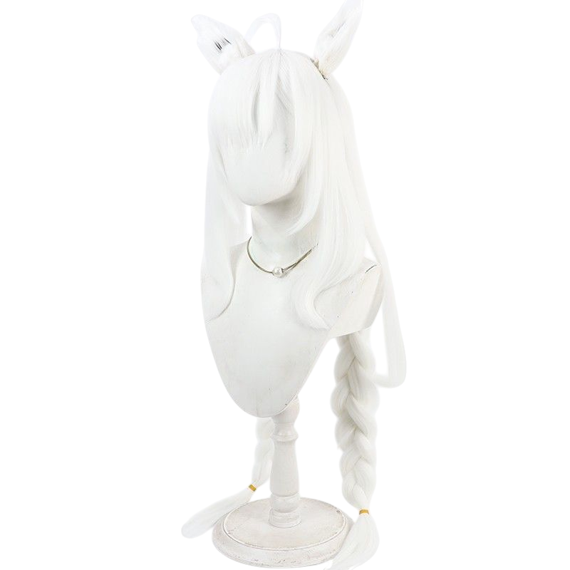 VTuber Shirakami Fubuki Cosplay Wig - Fluffy Cornrows with Detachable Ears