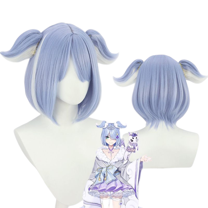 NIJISANJI Elira Pendora Cosplay Wig - blue with Ears for EN Star