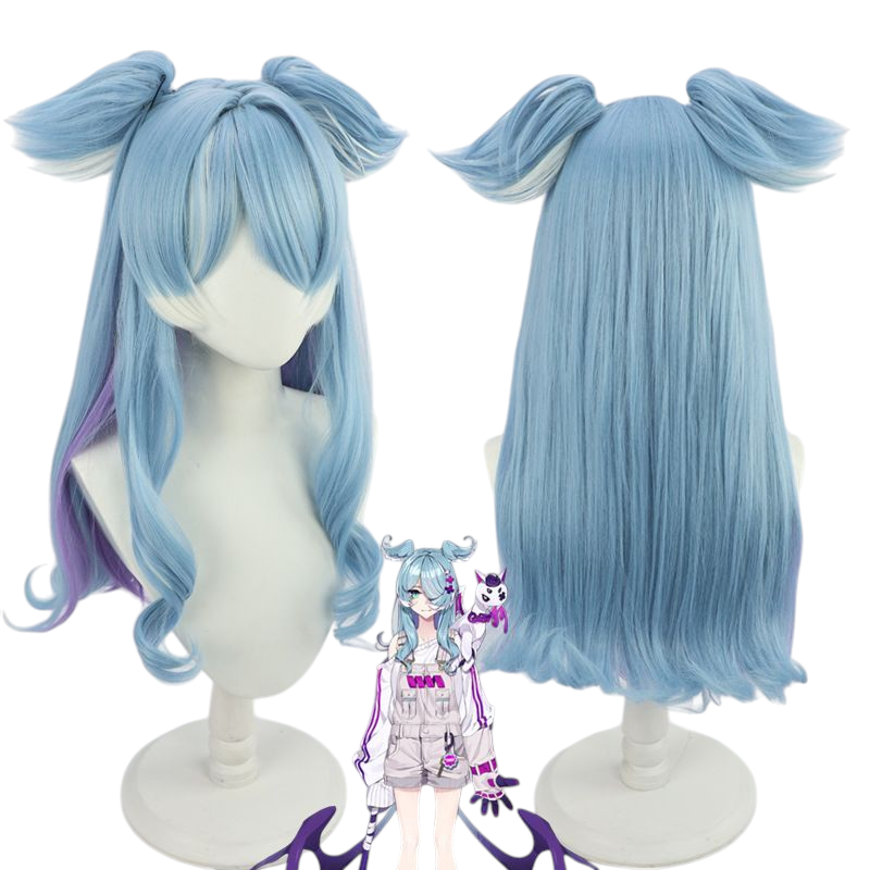 NIJISANJI Elira Pendora Cosplay Wig - blue with Ears for EN Star