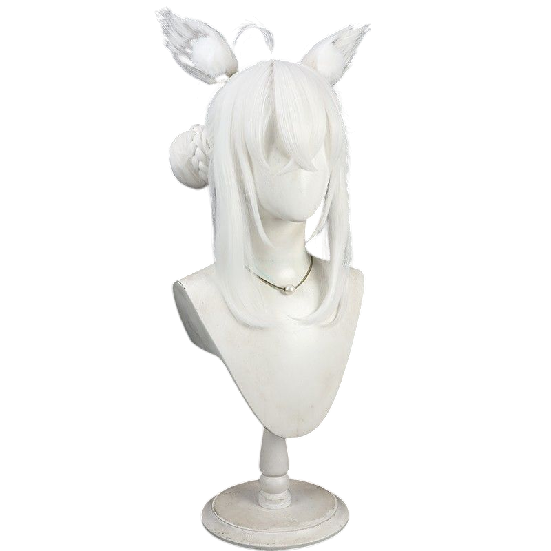 VTuber Shirakami Fubuki Updo Cosplay Wig - Fox Ears with Bun Style