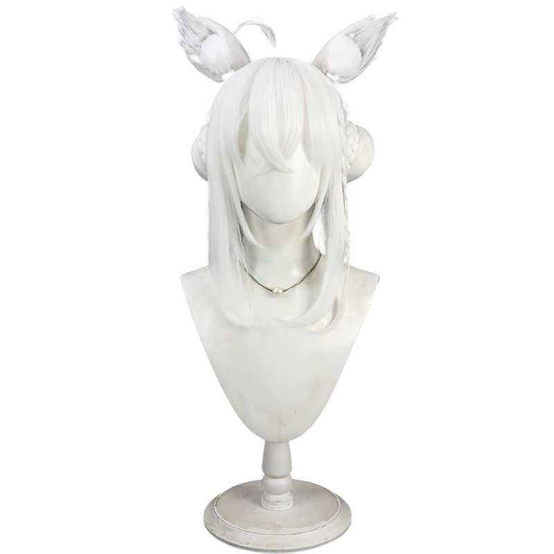 VTuber Shirakami Fubuki Updo Cosplay Wig - Fox Ears with Bun Style