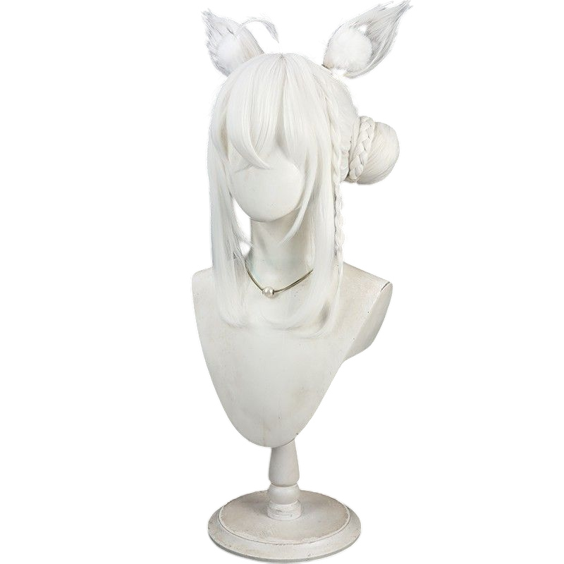 VTuber Shirakami Fubuki Updo Cosplay Wig - Fox Ears with Bun Style