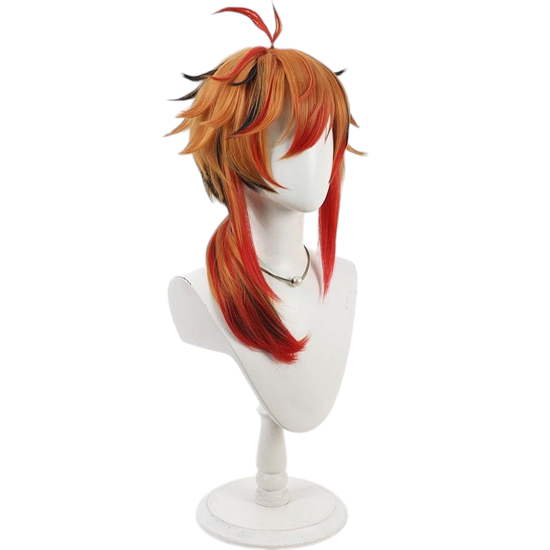VTuber Kaze Kuku Cosplay Wig - Multi-Highlight Scalp for Wind Idol