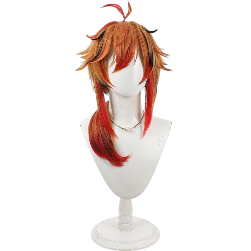VTuber Kaze Kuku Cosplay Wig - Multi-Highlight Scalp for Wind Idol