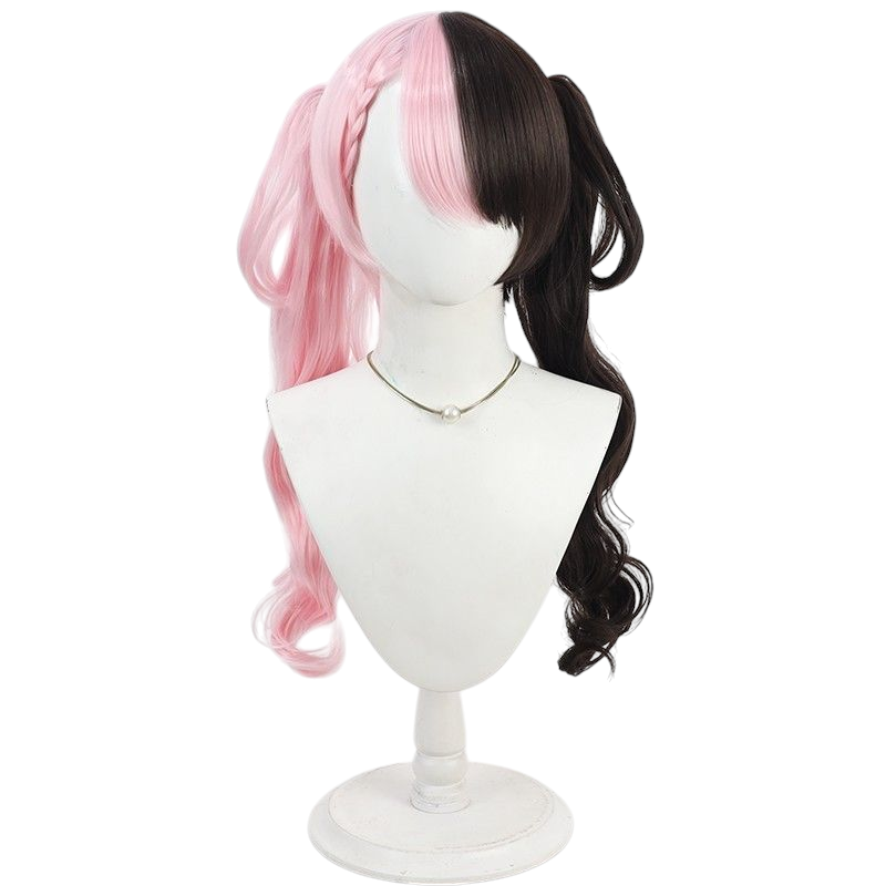 VTuber Tachibana Hinono Cosplay Wig - Dual-Color Scalp with Split Ponytail