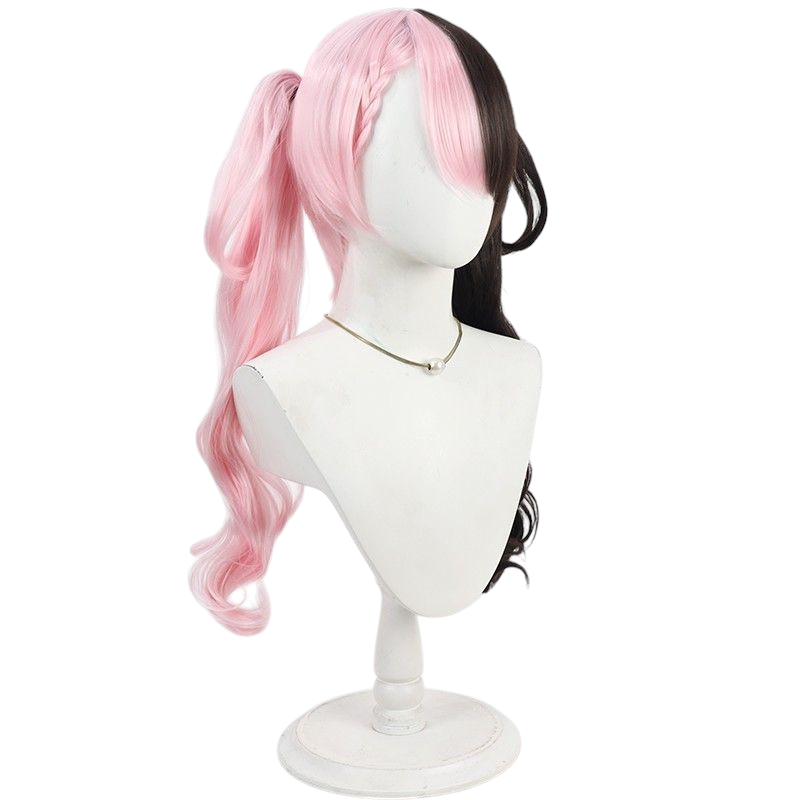 VTuber Tachibana Hinono Cosplay Wig - Dual-Color Scalp with Split Ponytail