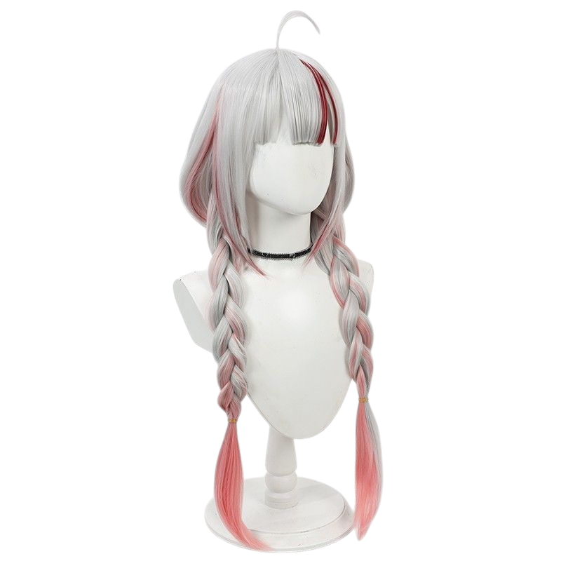 Hololive Nakiri Ayame Cosplay Wig - Integrated Twin Braids for Chef Star