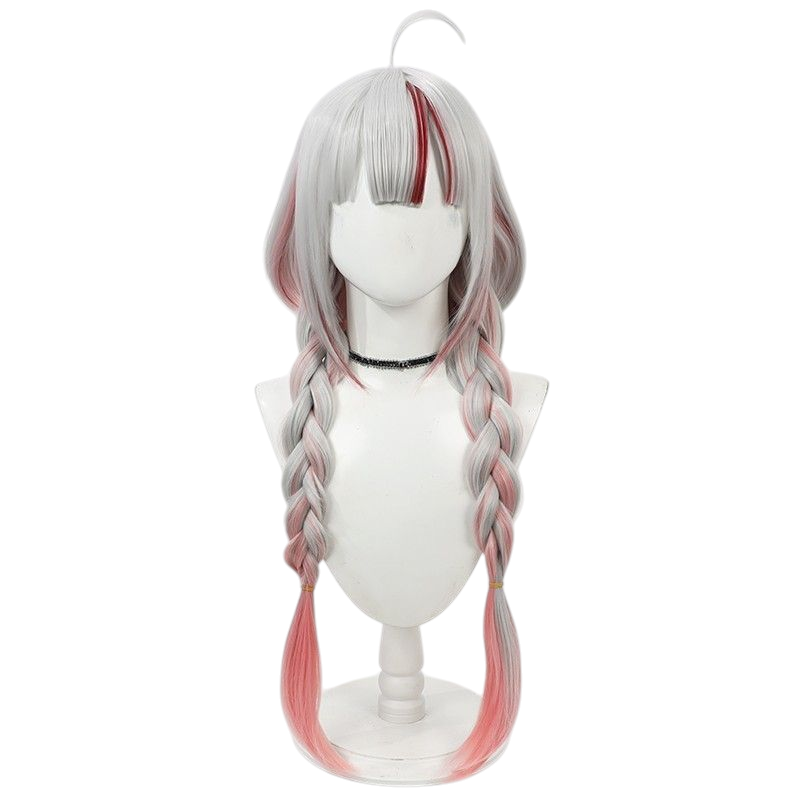 Hololive Nakiri Ayame Cosplay Wig - Integrated Twin Braids for Chef Star